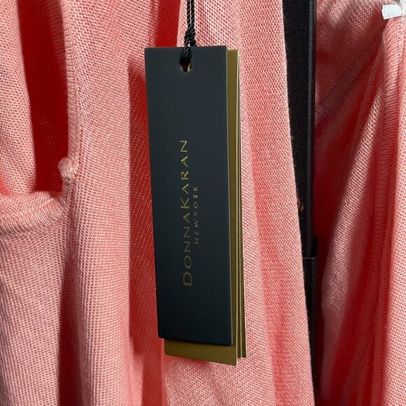 NEW Donna Karan Sweater Womens XS Small pink knit cardigan classic preppy - Picture 5 of 12
